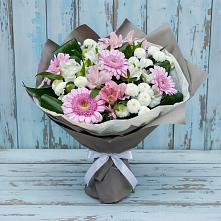 Букет цветов из:  Герберы, Альстромерии и Хризантемы в Ильинское-Усово