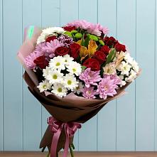 Букет цветов из:  Розы, Хризантемы и Альстромерии в Ильинское-Усово