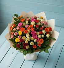 Букет Микс из разноцветных кустовых роз #REPLACE_PRED# Ильинское-Усово